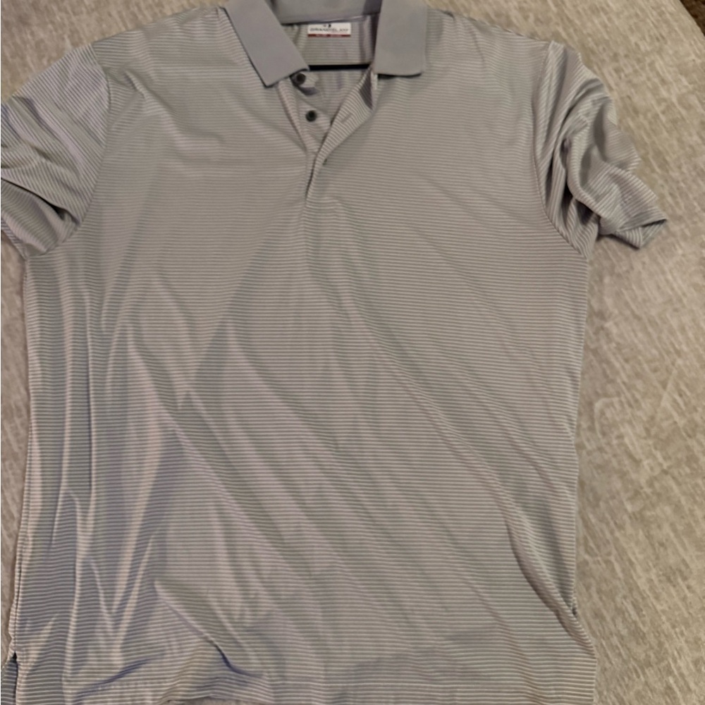 Grand Slam Light Gray Striped Polo Shirt